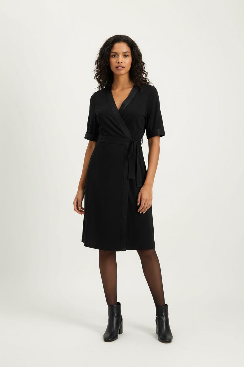 Robe Portefeuille Noire - Taille S/36 de la marque Claudie Pierlot | PARAD92703 - Vendu par Paradigme - Image 1