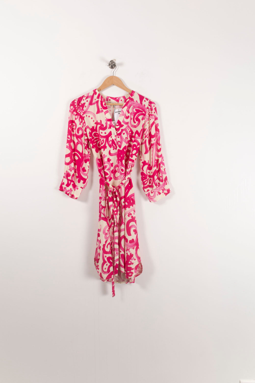 Robe Courte Rose et Blanche - Taille S/36 de la marque La Fée Maraboutée | PARAD92704 - Vendu par Paradigme - Image 2