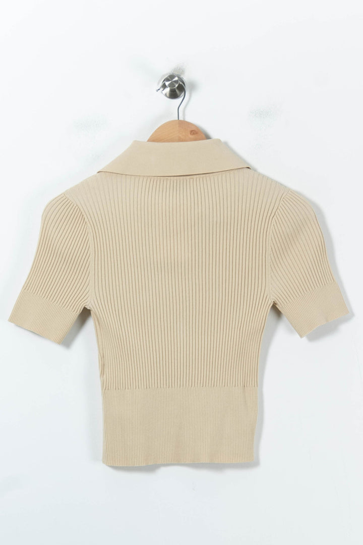 Polo Beige - Taille S/36 de la marque Claudie Pierlot | PARAD92716 - Vendu par Paradigme - Image 4