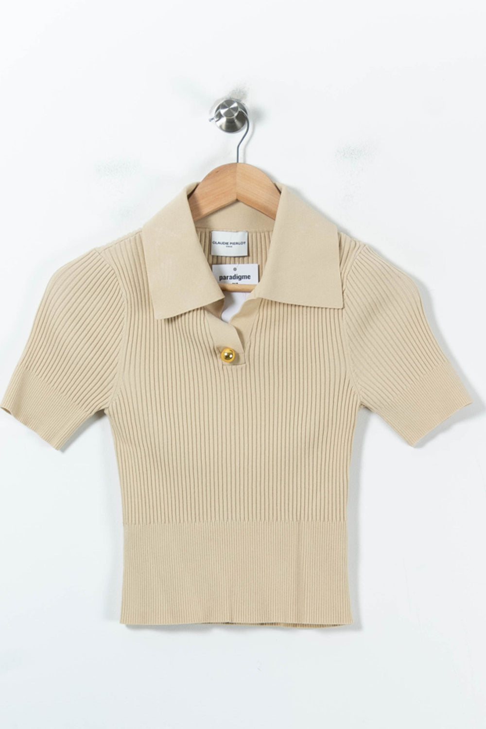 Polo Beige - Taille S/36 de la marque Claudie Pierlot | PARAD92716 - Vendu par Paradigme - Image 2