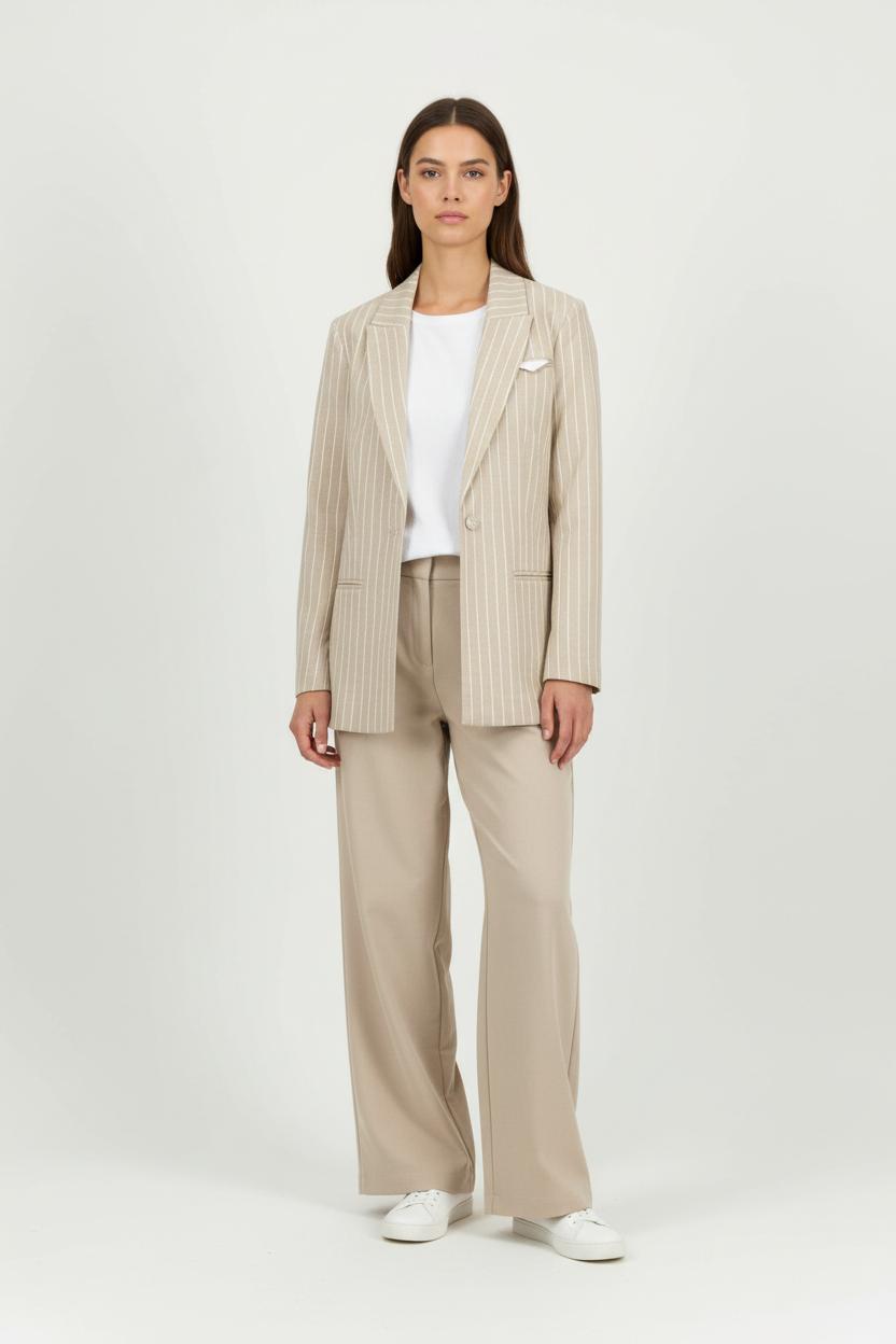 Blazer Beige à Rayures Blanches - Taille XS/34 de la marque One Step | PARAD92719 - Vendu par Paradigme - Image 1