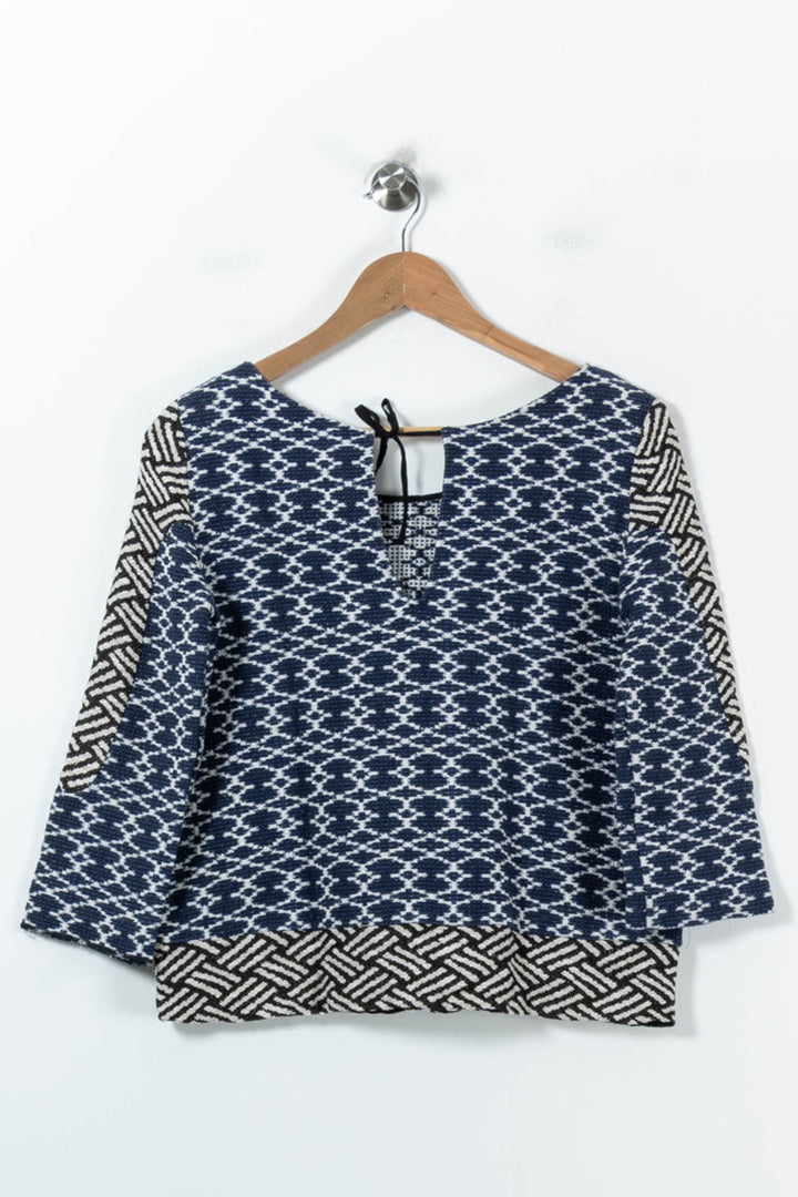 Pull Bleu et Beige - Taille S/36 de la marque ba&sh | PARAD92723 - Vendu par Paradigme - Image 4