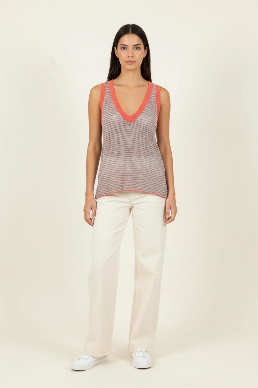 Débardeur Rose et Gris - Taille M/38 de la marque Zadig&Voltaire | PARAD92732 - Vendu par Paradigme - Image 1