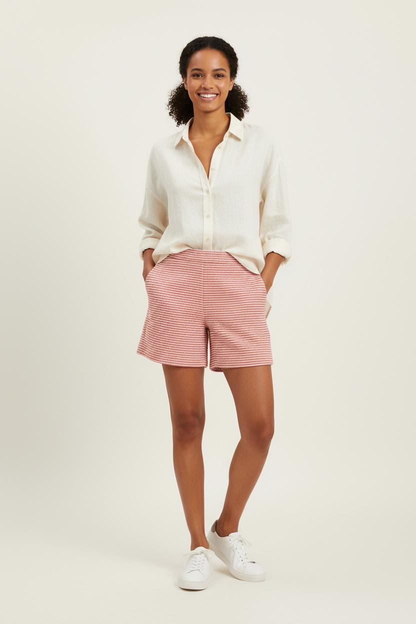 Short Rayé Rouge et Blanc - Taille XS/34 de la marque Kookai | PARAD92762 - Vendu par Paradigme - Image 1