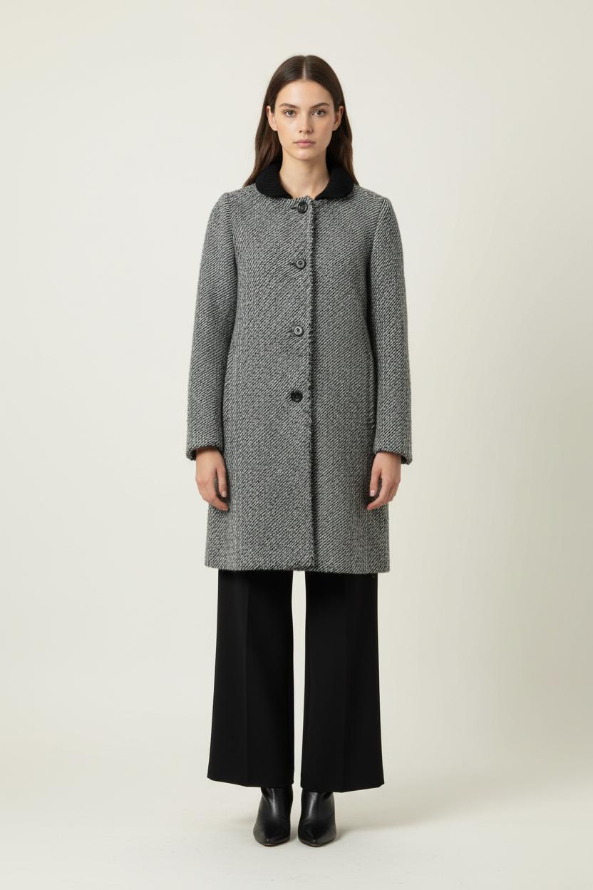 Manteau Gris et Noir - Taille S/36 de la marque Maje | PARAD92775 - Vendu par Paradigme - Image 1