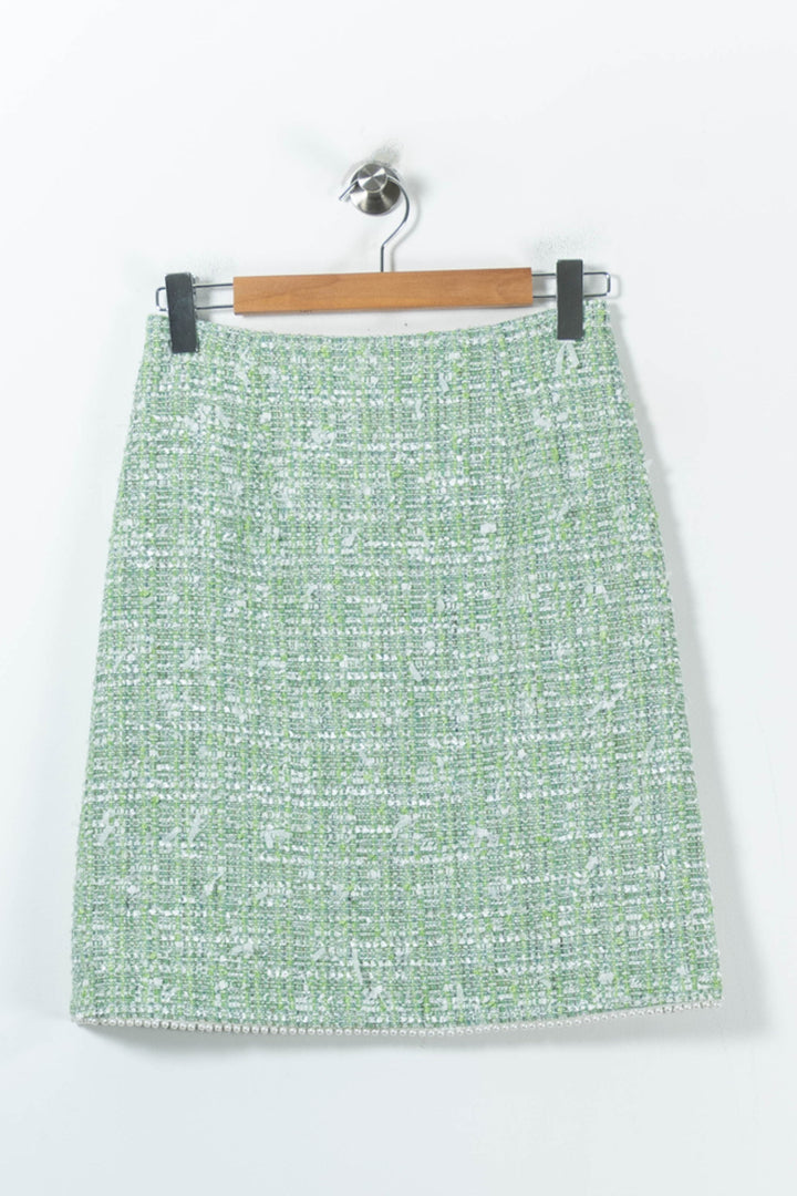 Jupe Droite Verte et Blanche - Taille M/38 de la marque Weill | PARAD92782 - Vendu par Paradigme - Image 2
