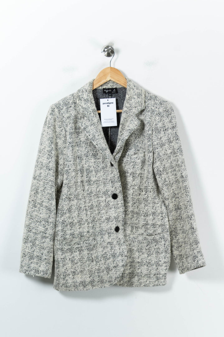 Blazer Gris - Taille L/40 de la marque Agnès b. | PARAD92788 - Vendu par Paradigme - Image 2
