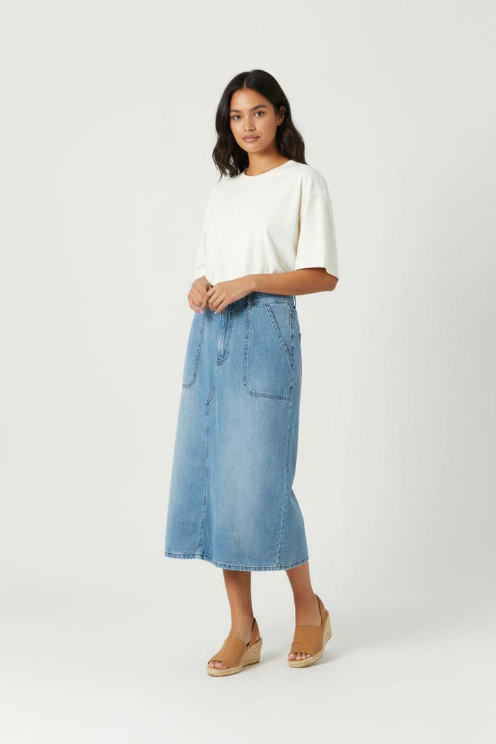 Jupe Midi Bleue - Taille S/36 de la marque ba&sh | PARAD92793 - Vendu par Paradigme - Image 1