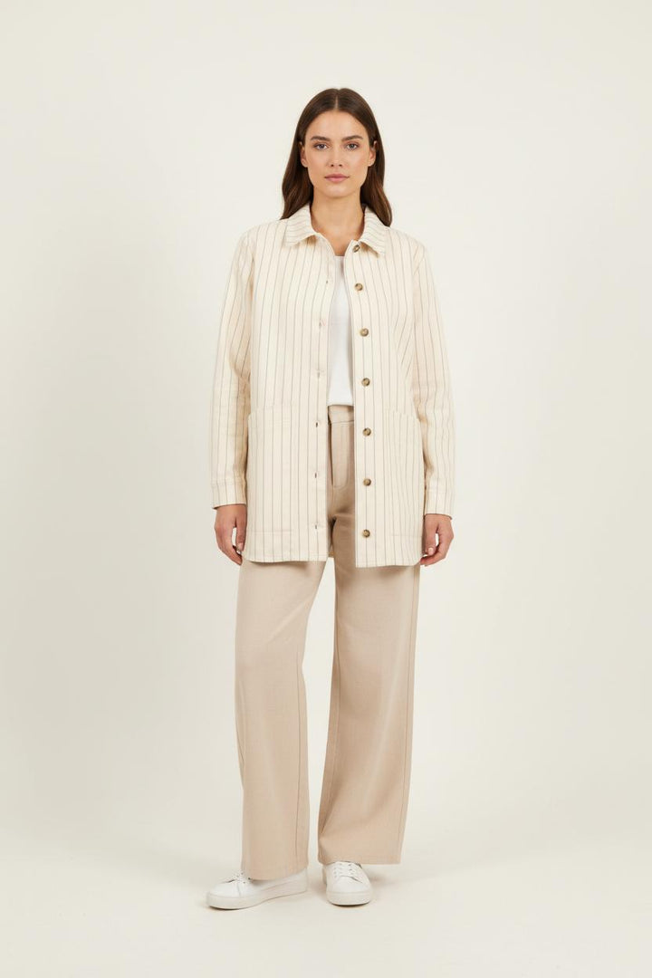 Veste Blanche et Rayée - Taille S/36 de la marque Sézane | PARAD92803 - Vendu par Paradigme - Image 1