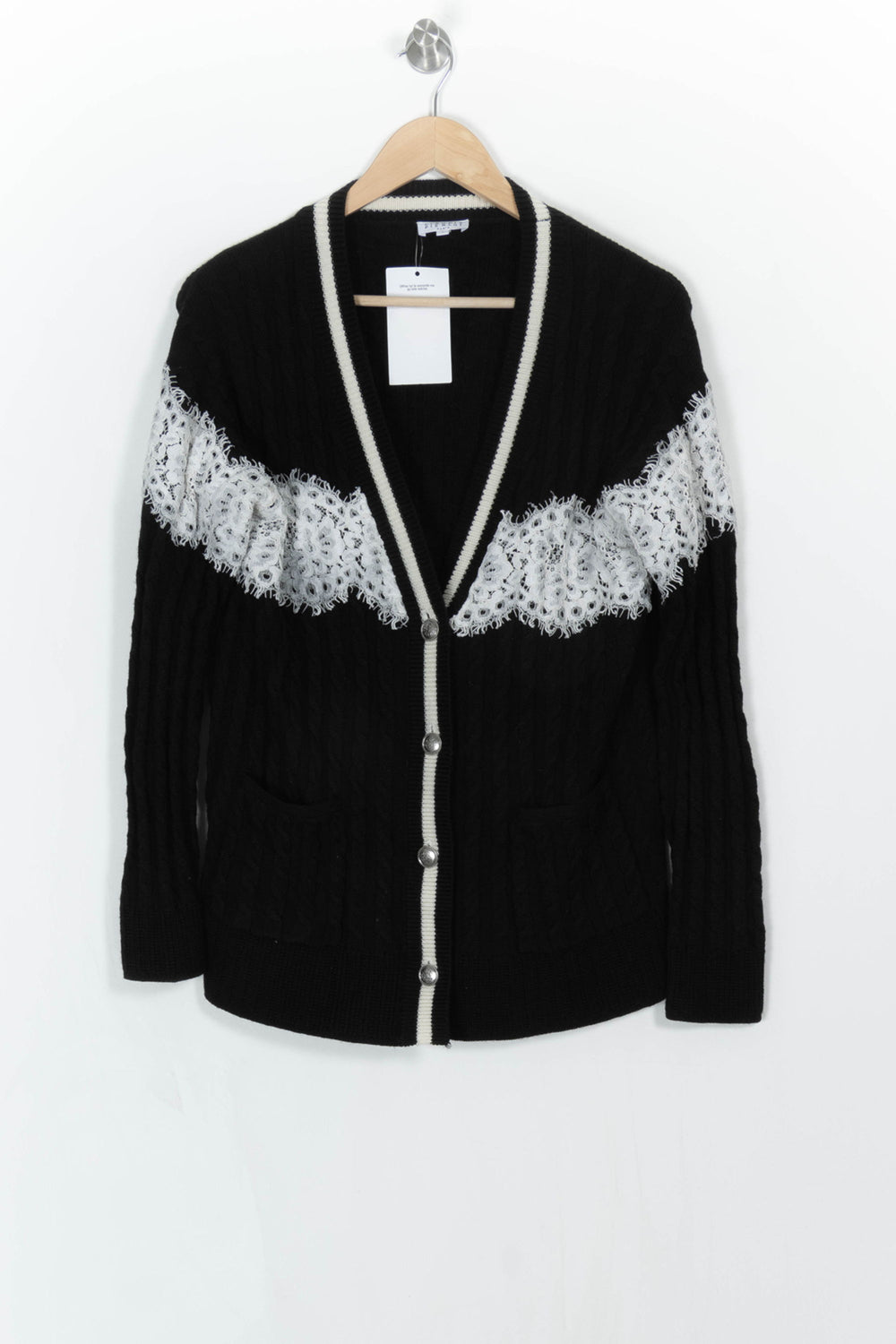 Cardigan Noir et Blanc - Taille S/36 de la marque Claudie Pierlot | PARAD92806 - Vendu par Paradigme - Image 2