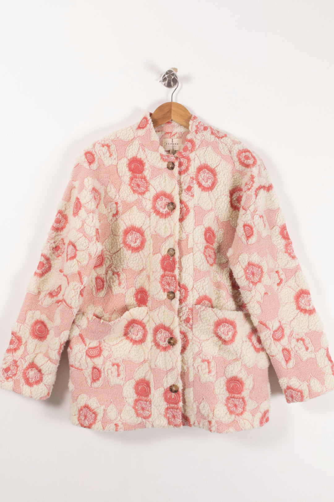 Manteau Rose et Blanc - Taille XS/34 de la marque Sézane | PARAD92826 - Vendu par Paradigme - Image 2