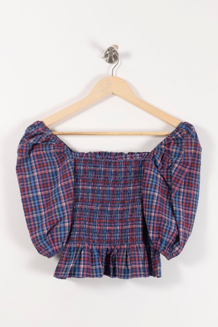 Blouse Carreaux Bleue et Rouge - Taille S/36 de la marque Grace & Mila | PARAD92846 - Vendu par Paradigme - Image 4