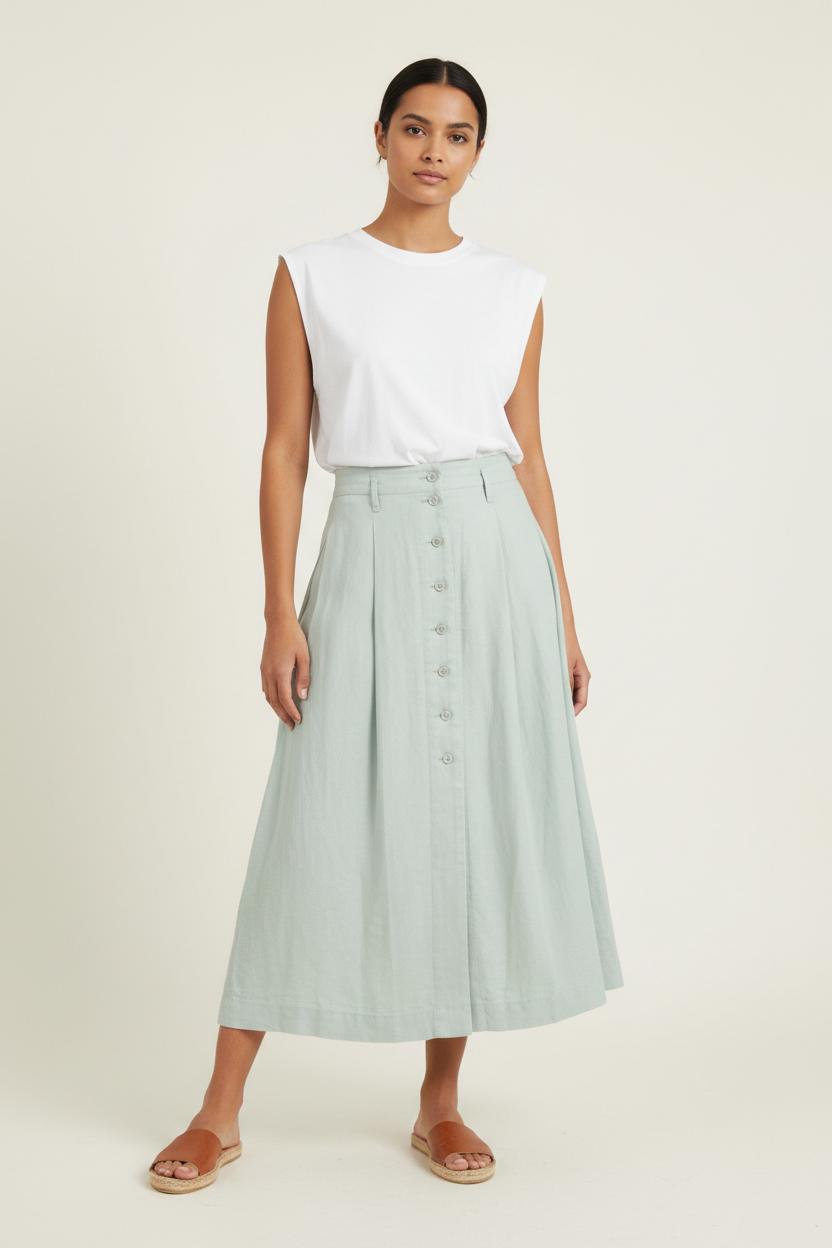Jupe Midi Verte - Taille M/38 de la marque Comptoir des Cotonniers | PARAD92847 - Vendu par Paradigme - Image 1