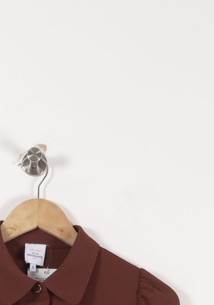 Robe Chemise Marron - Taille S/36 de la marque Petite Mendigote | PARAD92872 - Vendu par Paradigme - Image 3