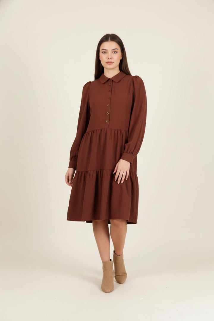 Robe Chemise Marron - Taille S/36 de la marque Petite Mendigote | PARAD92872 - Vendu par Paradigme - Image 1