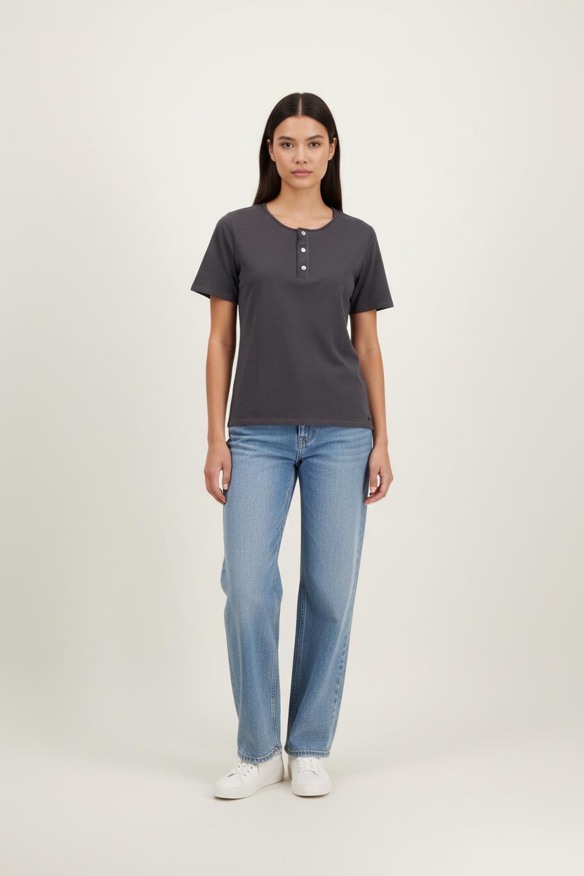 Tee-shirt Henley Gris - Taille XS/34 de la marque Zadig&Voltaire | PARAD92874 - Vendu par Paradigme - Image 1