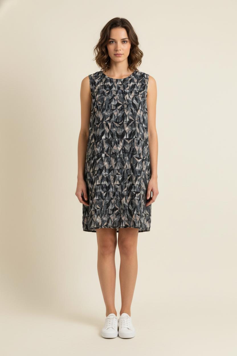 Robe Sans Manches Grise et Noire - Taille L/40 de la marque La Fée Maraboutée | PARAD92879 - Vendu par Paradigme - Image 1