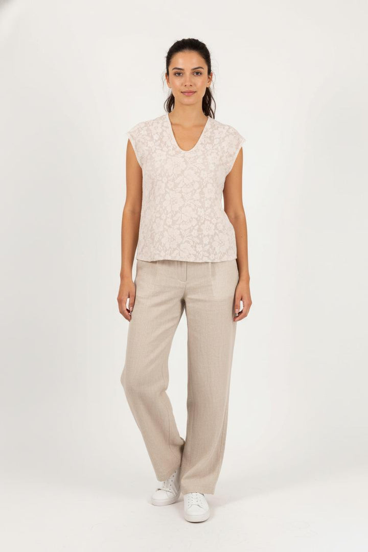 Blouse Sans Manches Beige - Taille M/38 de la marque La Fée Maraboutée | PARAD92888 - Vendu par Paradigme - Image 1