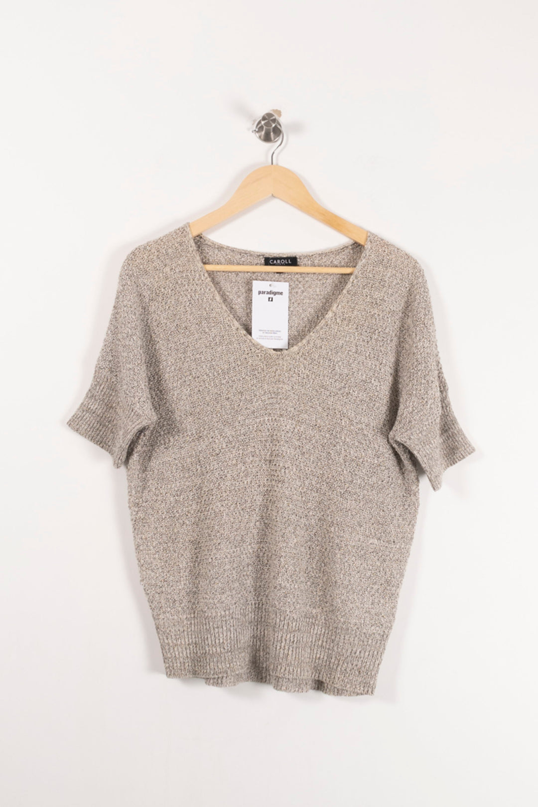 Pull Beige - Taille M/38 de la marque Caroll | PARAD92931 - Vendu par Paradigme - Image 2