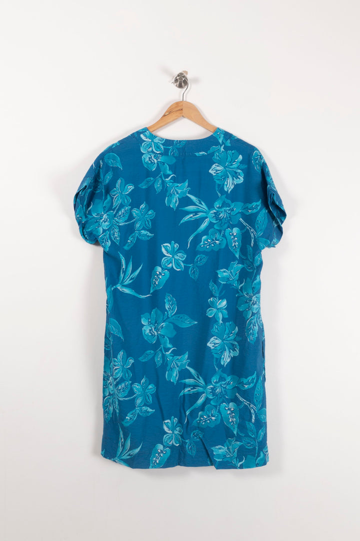 Robe Fleurie Bleue - Taille L/40 de la marque La Fée Maraboutée | PARAD92936 - Vendu par Paradigme - Image 4