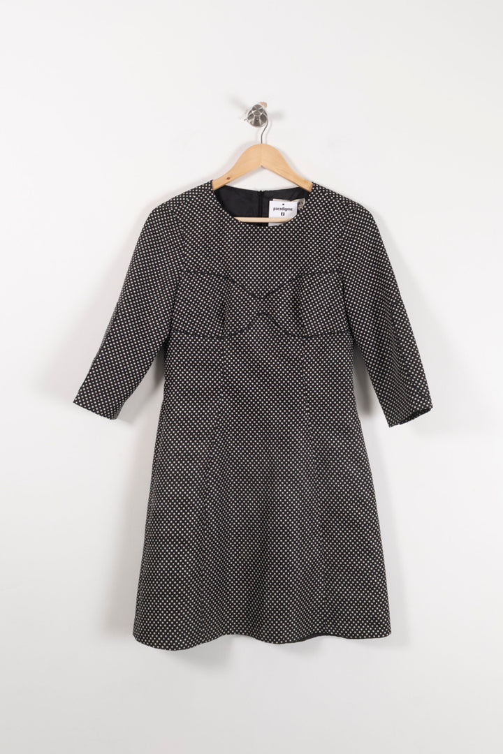 Robe Mi-longue Noire et Blanche - Taille M/38 de la marque Tara Jarmon | PARAD92967 - Vendu par Paradigme - Image 2