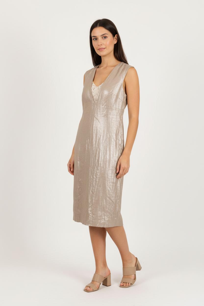 Robe Sans Manches Beige - Taille XL/42 de la marque IKKS | PARAD92968 - Vendu par Paradigme - Image 1