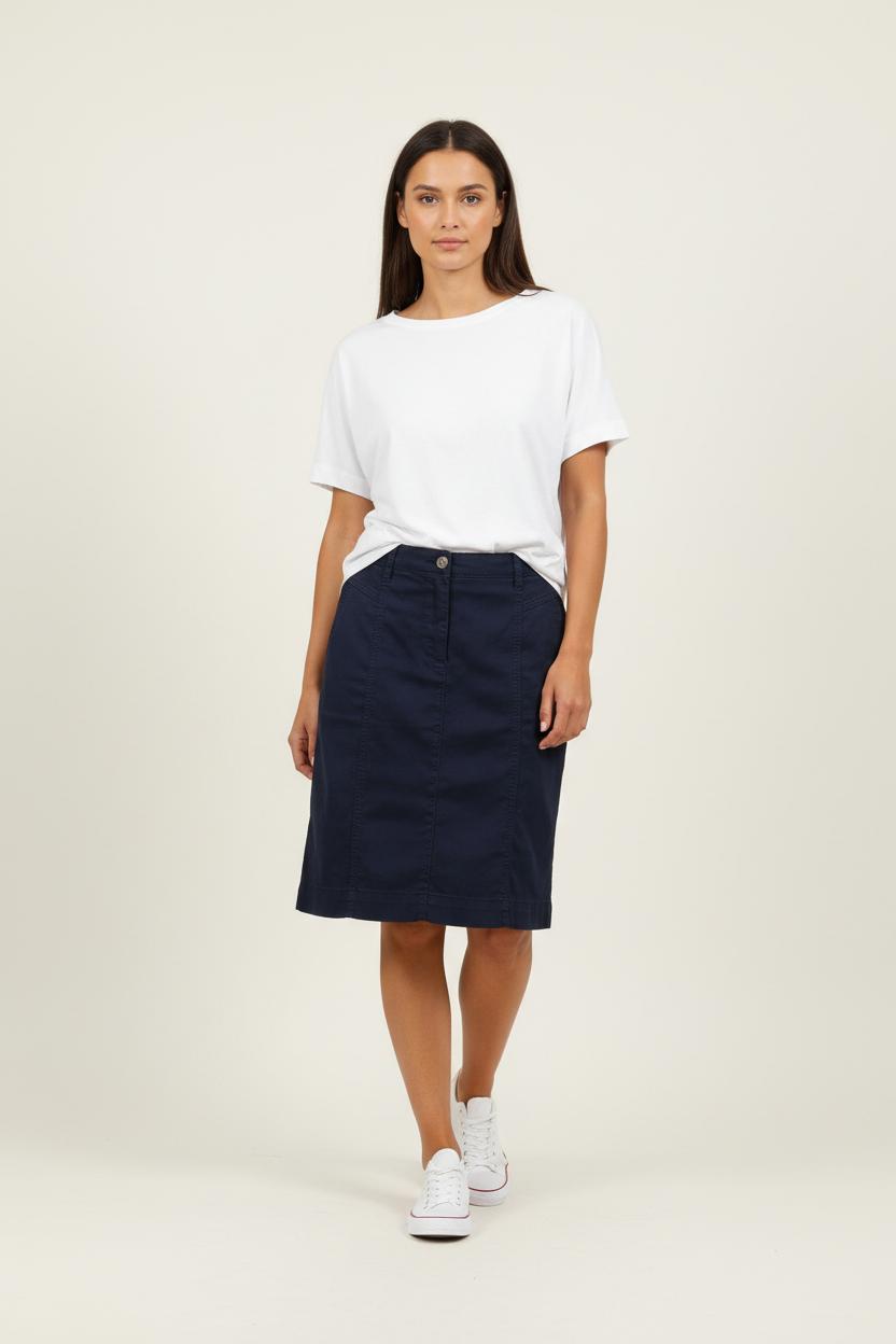 Jupe Droite Bleue - Taille S/36 de la marque Caroll | PARAD92978 - Vendu par Paradigme - Image 1