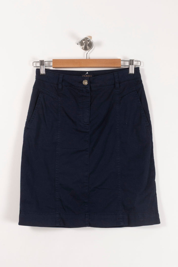 Jupe Droite Bleue - Taille S/36 de la marque Caroll | PARAD92978 - Vendu par Paradigme - Image 2