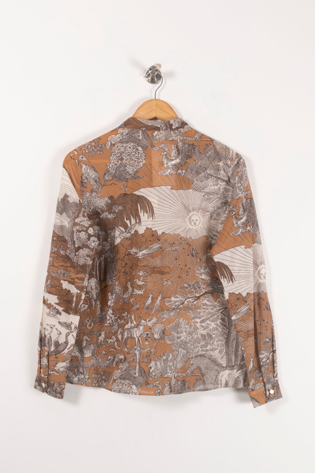 Chemise Imprimée Beige et Marron - Taille S/36 de la marque Sézane | PARAD92982 - Vendu par Paradigme - Image 4