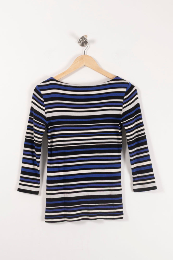 Tee-shirt Rayé Noir Bleu et Blanc - Taille S/36 de la marque Maison 123 | PARAD92985 - Vendu par Paradigme - Image 4