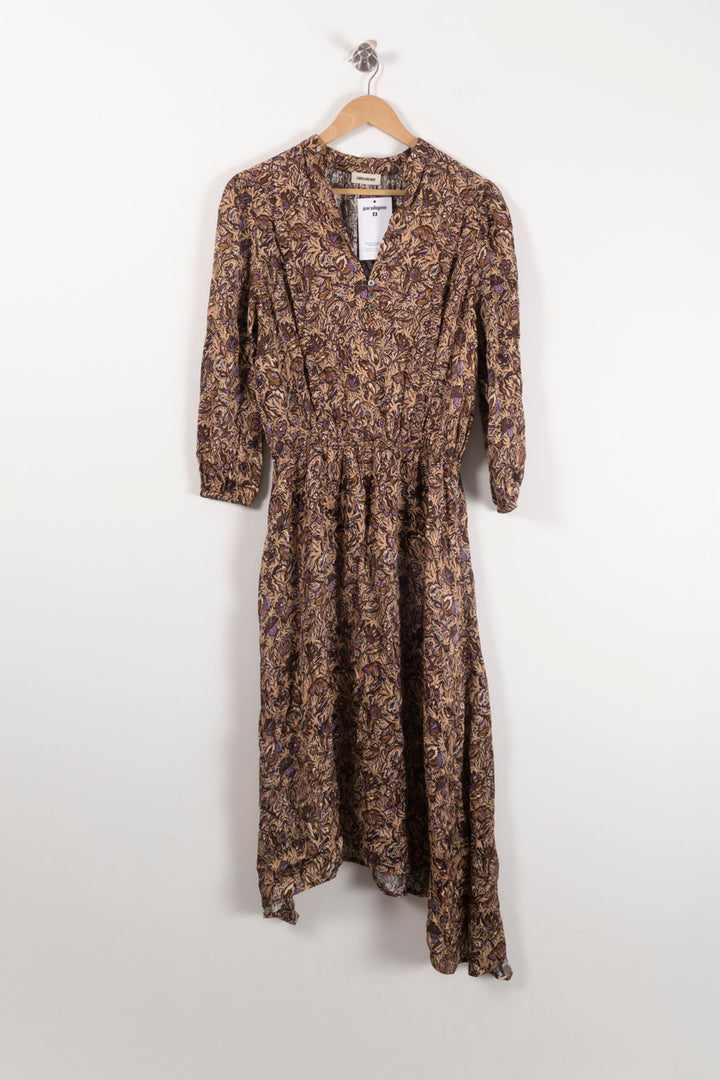 Robe Midi Marron et Violet - Taille M/38 de la marque Zadig&Voltaire | PARAD92993 - Vendu par Paradigme - Image 2