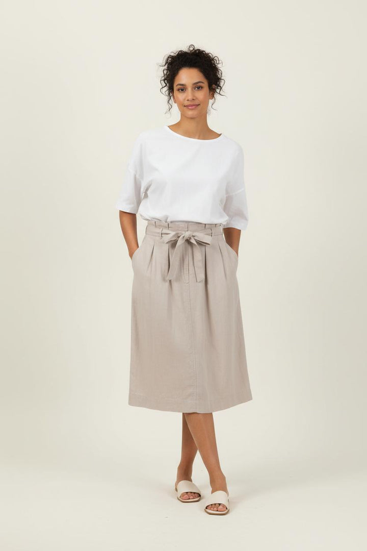 Jupe Ceinturée Beige - Taille L/40 de la marque ZAPA | PARAD92994 - Vendu par Paradigme - Image 1