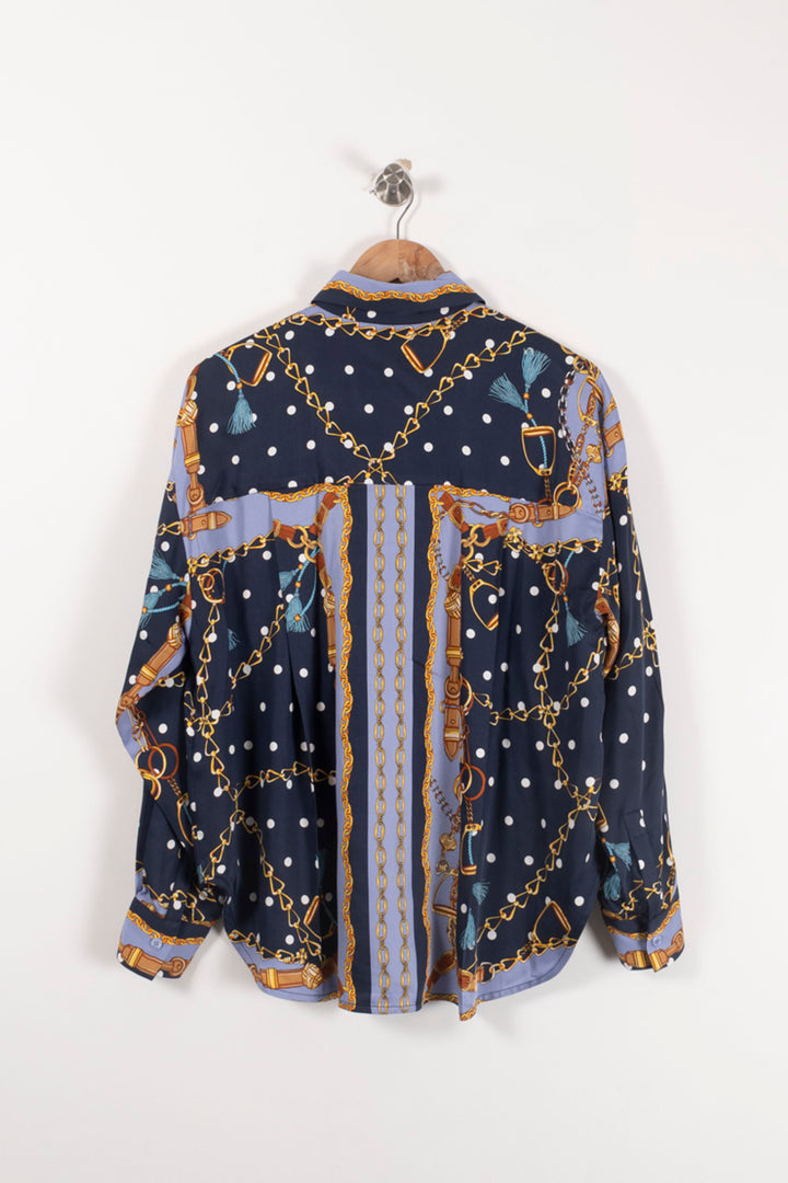 Chemise Bleu et Doré - Taille L/40 de la marque Maje | PARAD93017 - Vendu par Paradigme - Image 4