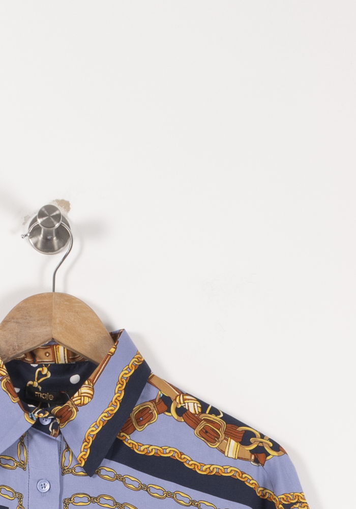 Chemise Bleu et Doré - Taille L/40 de la marque Maje | PARAD93017 - Vendu par Paradigme - Image 3