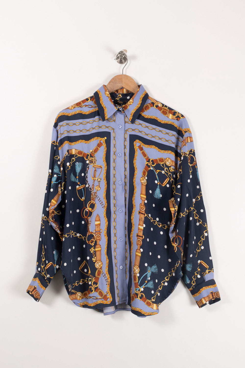 Chemise Bleu et Doré - Taille L/40 de la marque Maje | PARAD93017 - Vendu par Paradigme - Image 2