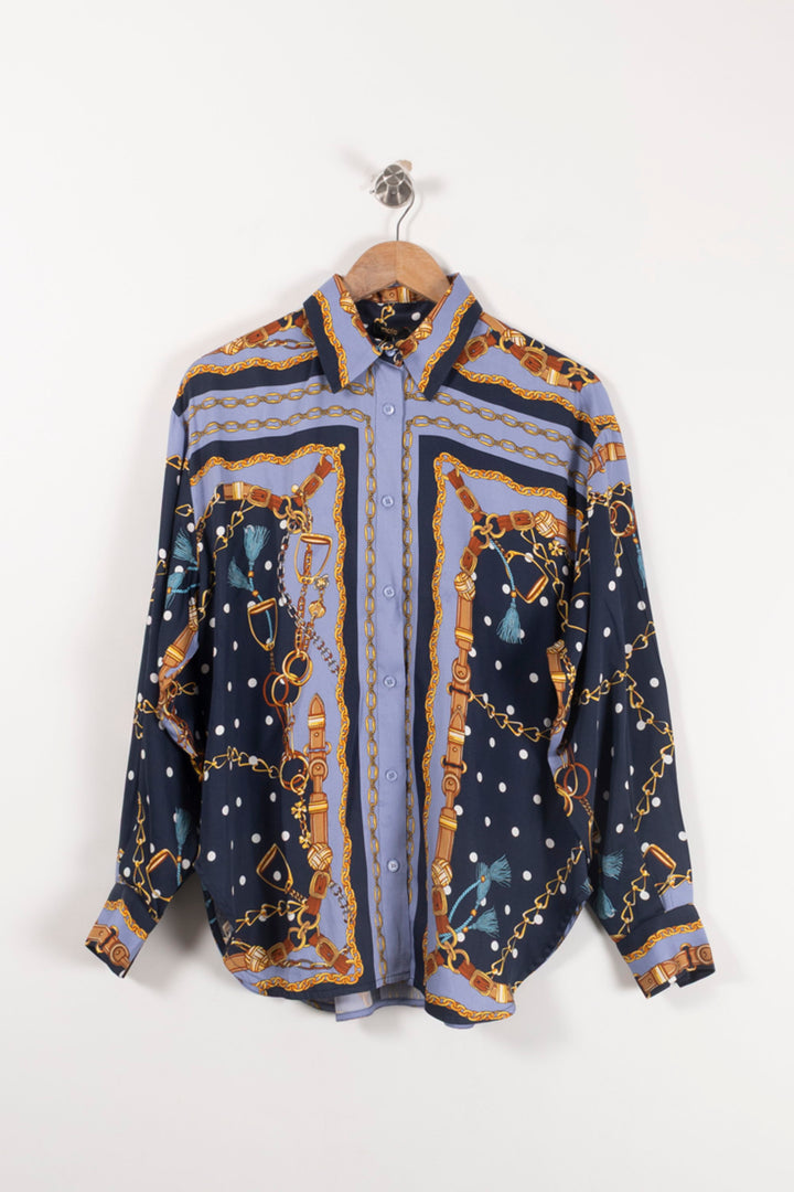 Chemise Bleu et Doré - Taille L/40 de la marque Maje | PARAD93017 - Vendu par Paradigme - Image 2