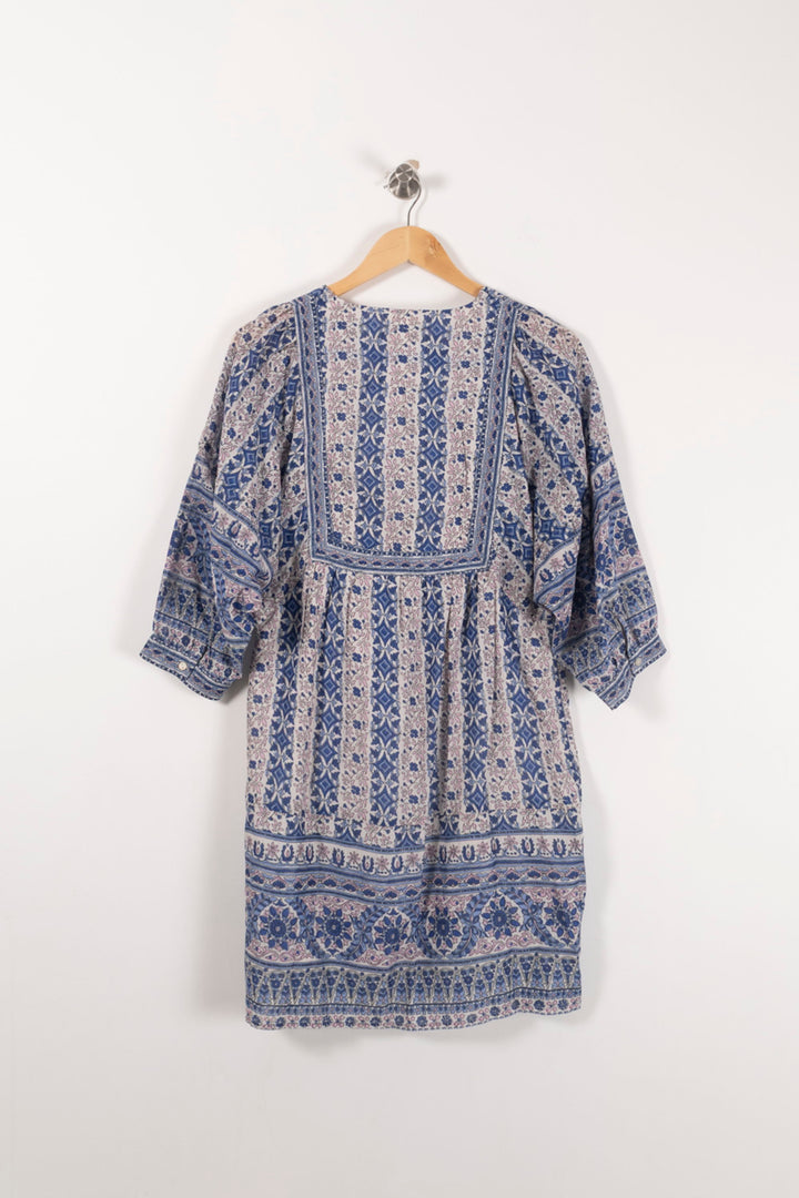 Robe Bohème Bleu et Blanc - Taille S/36 de la marque Maison 123 | PARAD93028 - Vendu par Paradigme - Image 4