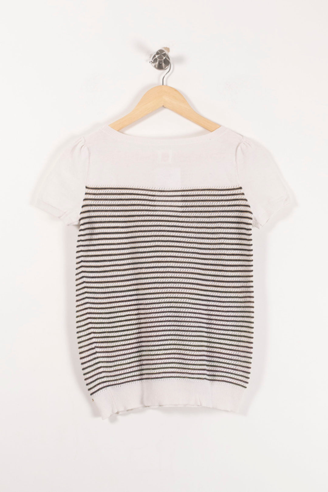 Pull Manches Courtes Blanc et Noir - Taille S/36 de la marque Des petits hauts | PARAD93030 - Vendu par Paradigme - Image 4
