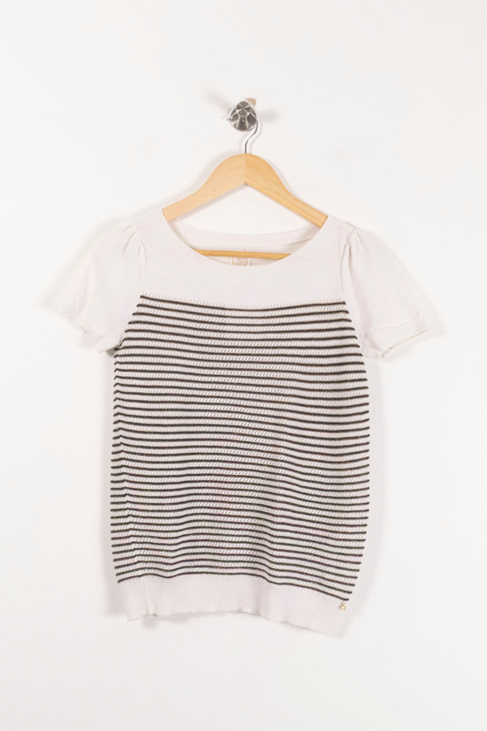 Pull Manches Courtes Blanc et Noir - Taille S/36 de la marque Des petits hauts | PARAD93030 - Vendu par Paradigme - Image 2