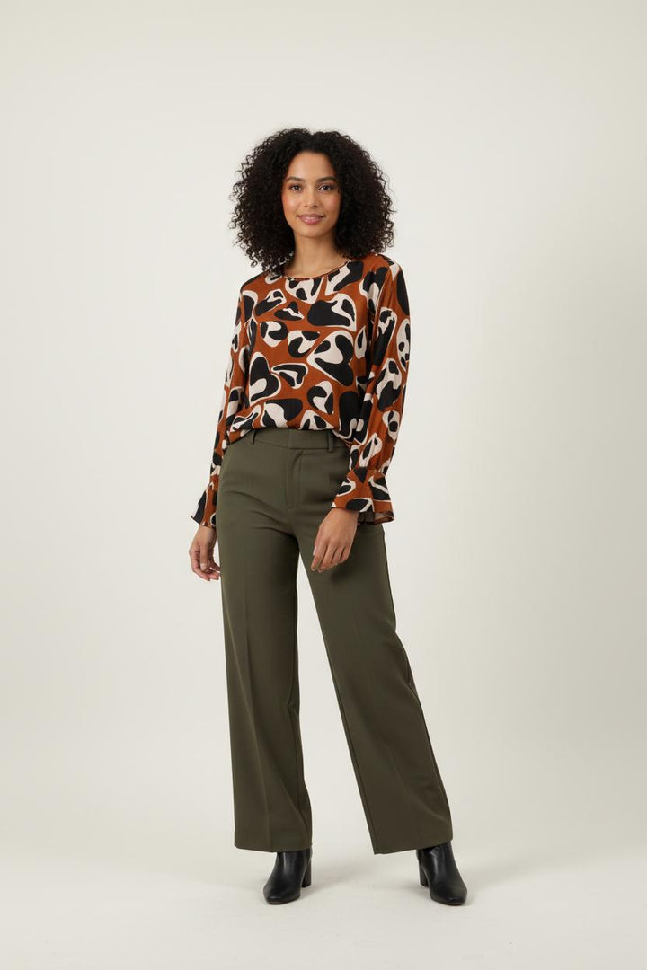 Blouse Marron Noir et Beige - Taille M/38 de la marque Caroll | PARAD93042 - Vendu par Paradigme - Image 1
