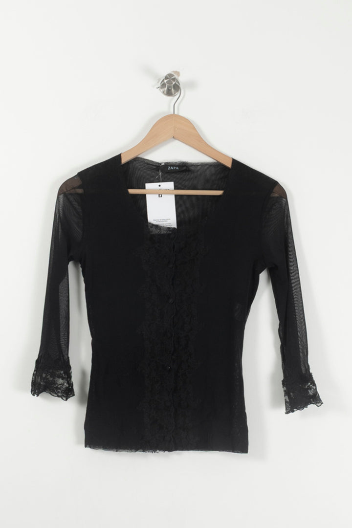 Blouse Noire - Taille S/36 de la marque ZAPA | PARAD93046 - Vendu par Paradigme - Image 2