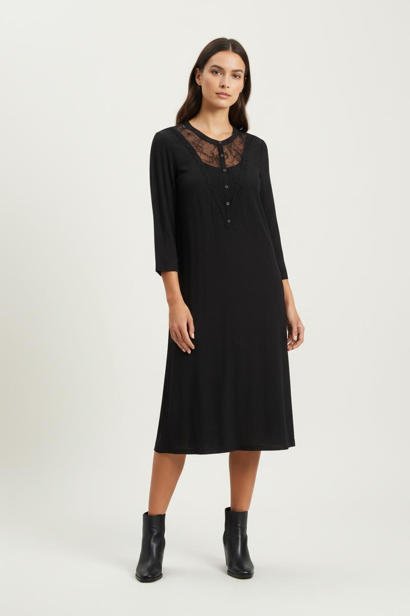 Robe Midi Noire - Taille L/40 de la marque One Step | PARAD93052 - Vendu par Paradigme - Image 1