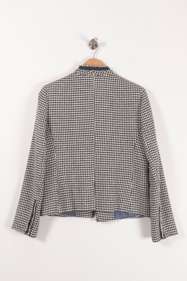 Veste Pied-de-poule Bleue et Blanche - Taille L/40 de la marque Maison 123 | PARAD93056 - Vendu par Paradigme - Image 4