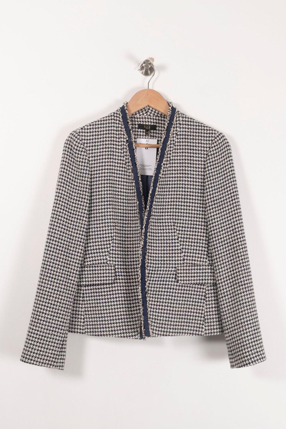 Veste Pied-de-poule Bleue et Blanche - Taille L/40 de la marque Maison 123 | PARAD93056 - Vendu par Paradigme - Image 2