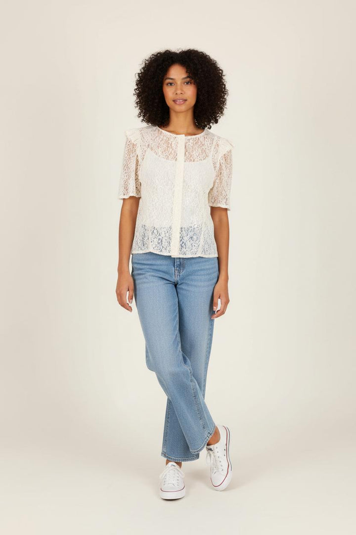 Gilet Dentelle Beige - Taille M/38 de la marque Maje | PARAD93058 - Vendu par Paradigme - Image 1