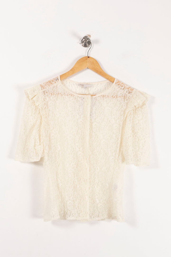 Gilet Dentelle Beige - Taille M/38 de la marque Maje | PARAD93058 - Vendu par Paradigme - Image 2