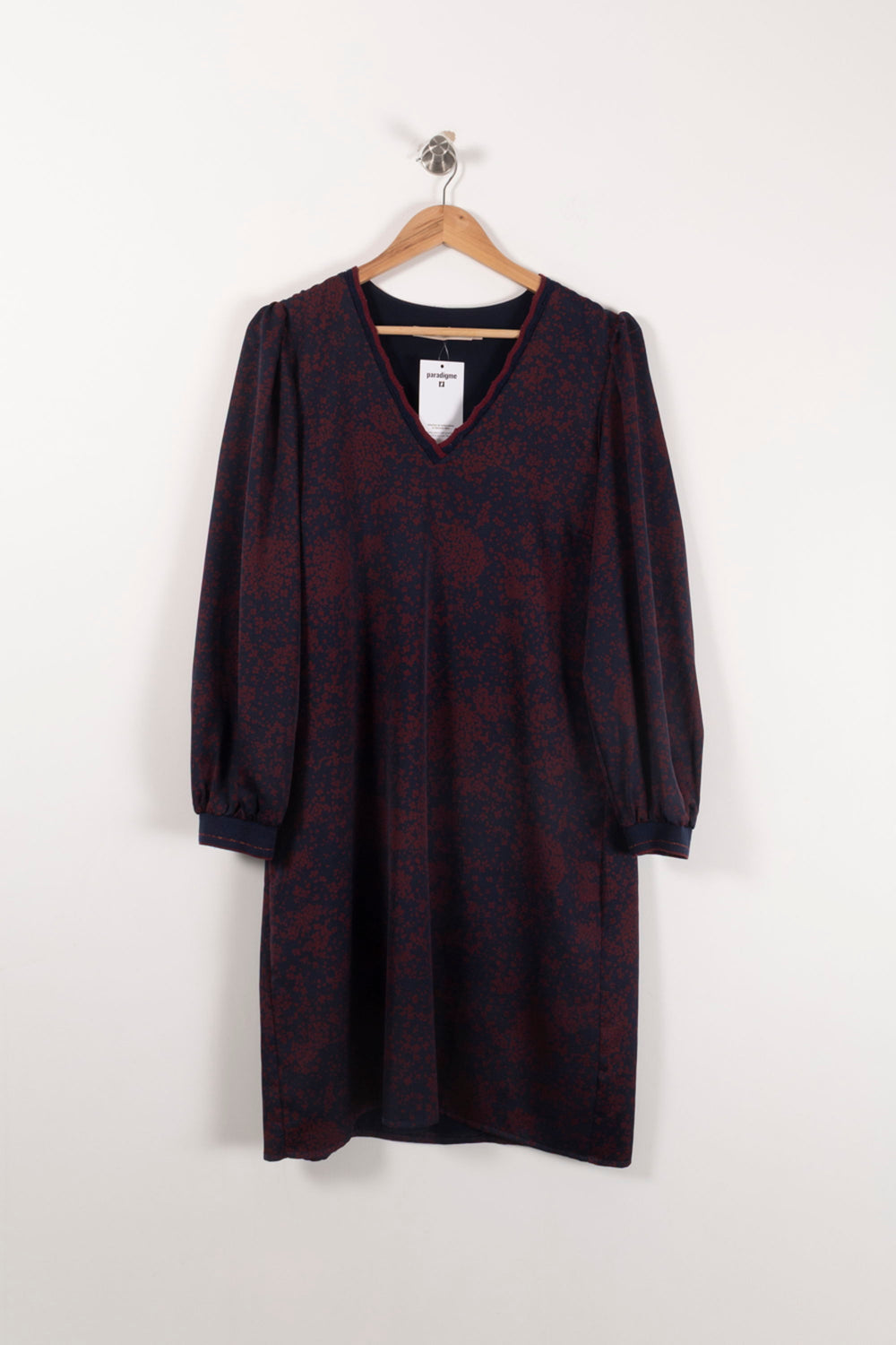 Robe Droite Bordeaux et Bleu Marine - Taille XL/42 de la marque La Fée Maraboutée | PARAD93062 - Vendu par Paradigme - Image 2