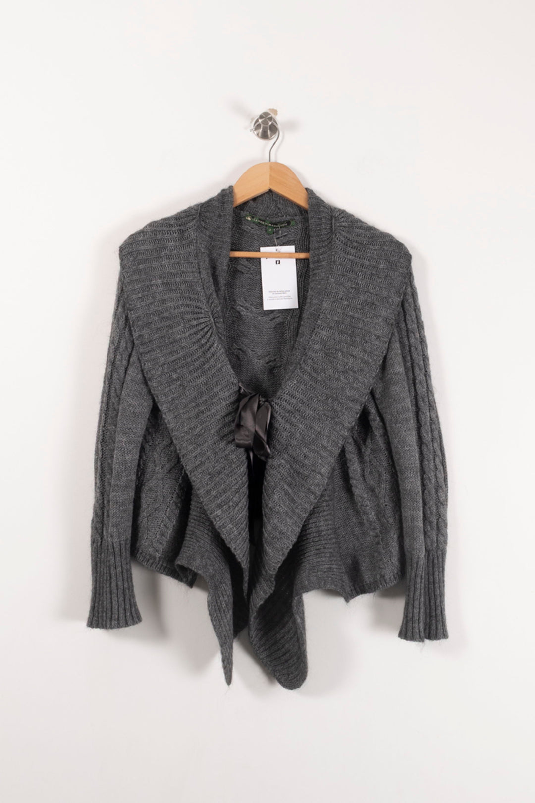 Cardigan Gris - Taille L/40 de la marque La Fée Maraboutée | PARAD93089 - Vendu par Paradigme - Image 2