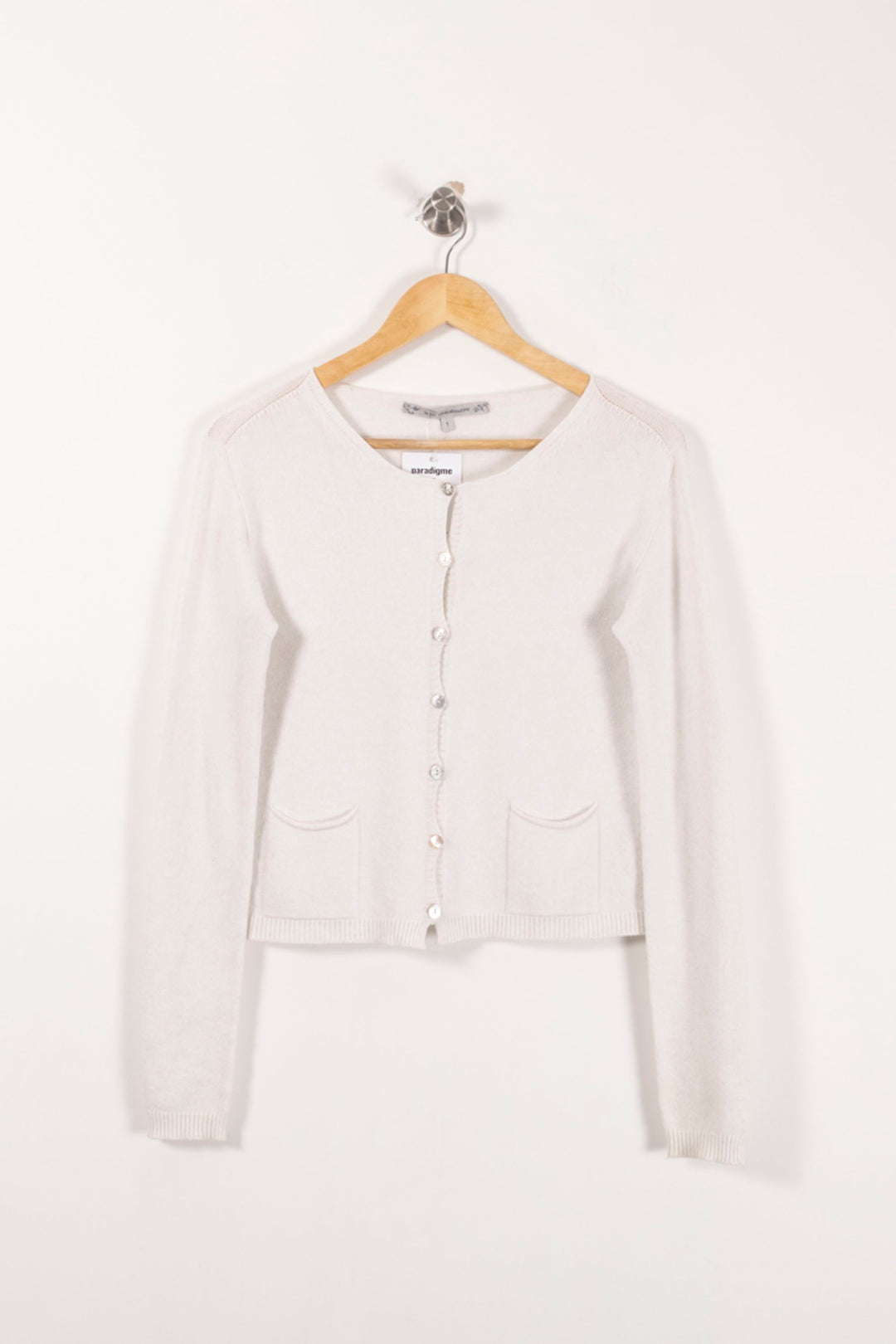 Cardigan Blanc - Taille S/36 de la marque La Fée Maraboutée | PARAD93095 - Vendu par Paradigme - Image 2