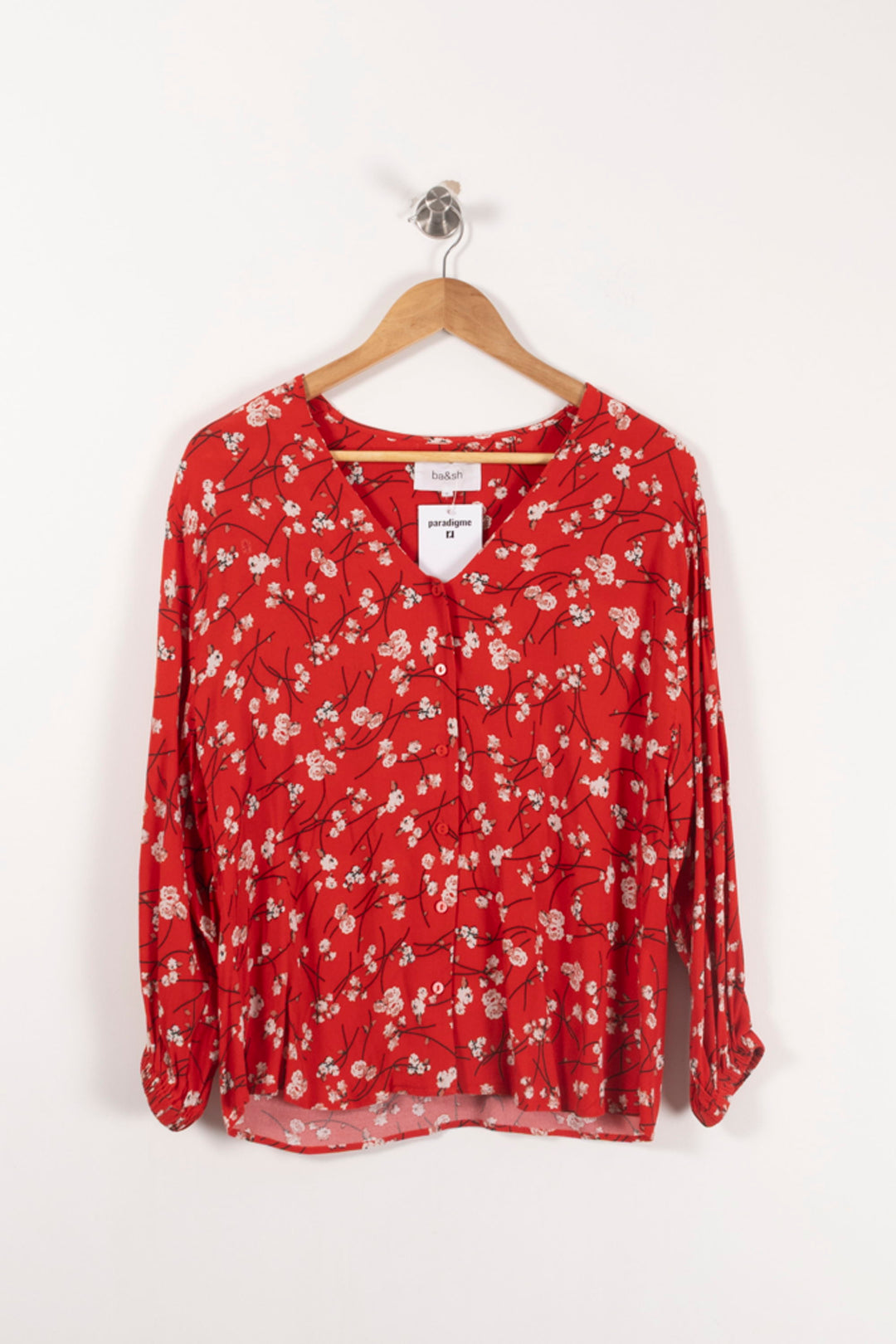Blouse Rouge et Blanche - Taille M/38 de la marque ba&sh | PARAD93165 - Vendu par Paradigme - Image 2